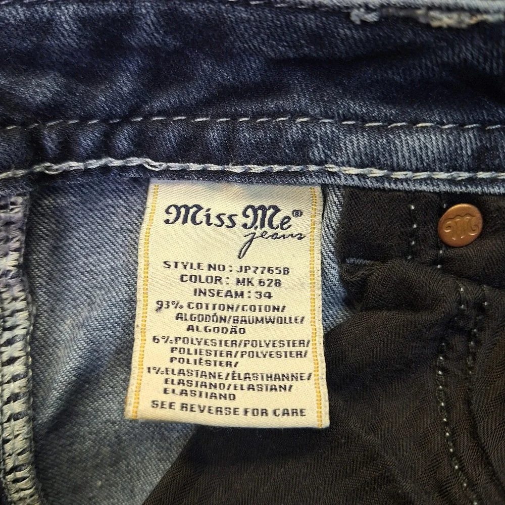 Miss Me Signature Bootcut Jeans Medium Wash Sequin Embroidered JP7765B Size 30